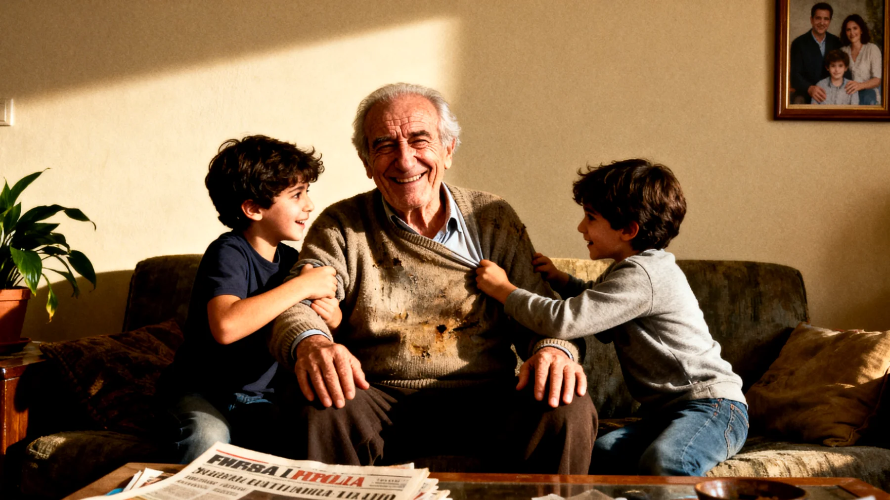 Il nonno fatica a porre limiti chiari ai nipoti bambini, cedendo continuamente alle loro richieste per paura di deluderli o di sembrare 'il cattivo', generando nei bambini un senso di onnipotenza e mancanza di rispetto per le regole."